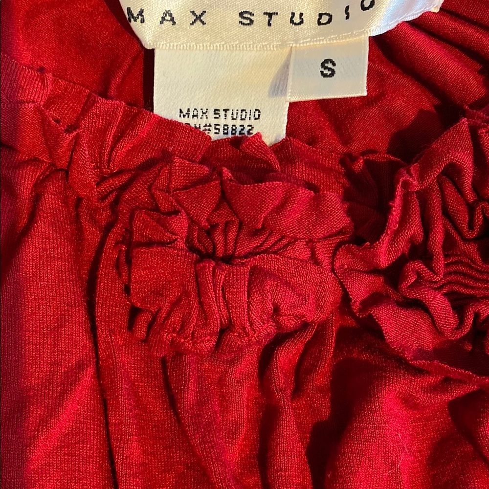 Max Studio Red Ruched Mini Sundress - Picture 10 of 11